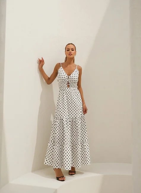 Vestido Longuete Poá Off White 2
