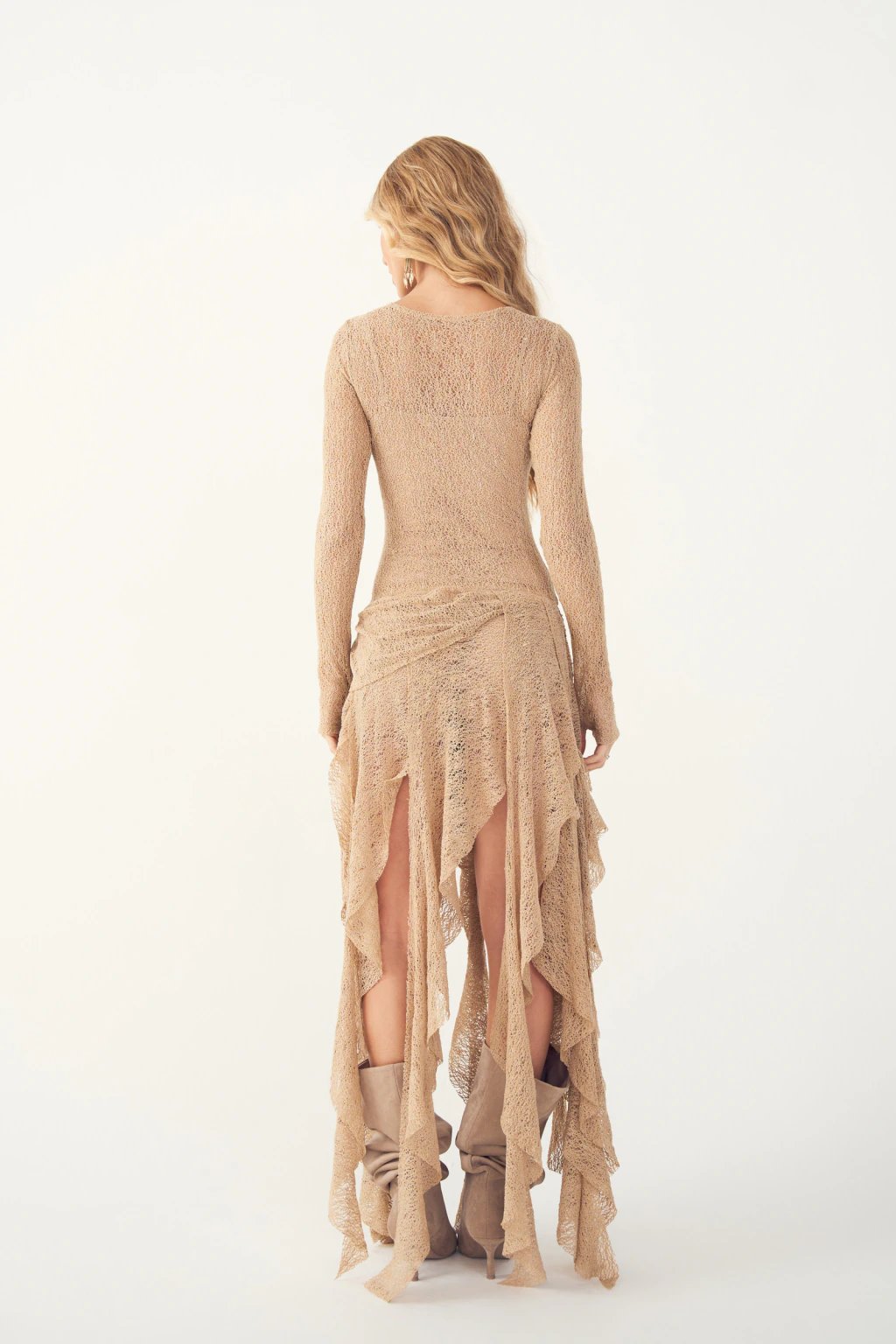 Vestido Pontas Saskia Bege 3