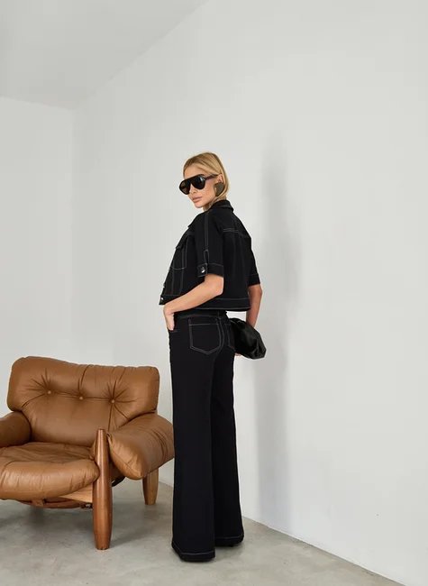 Conjunto Pesponto Botão Tartaruga Preto 2