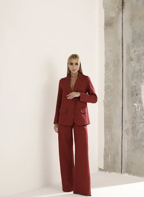 Conjunto Blazer Com Calça Marsala 4
