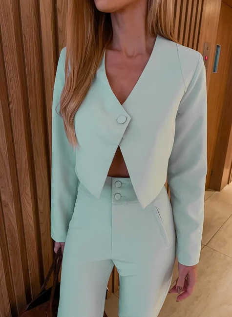 Conjunto Calça Cintura Alta Verde Ment 3