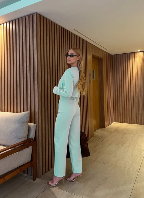 Conjunto Calça Cintura Alta Verde Ment 4