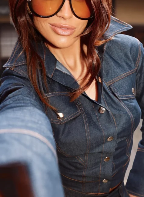 Conjunto Casaqueto Com Calça Azul Jeans 2