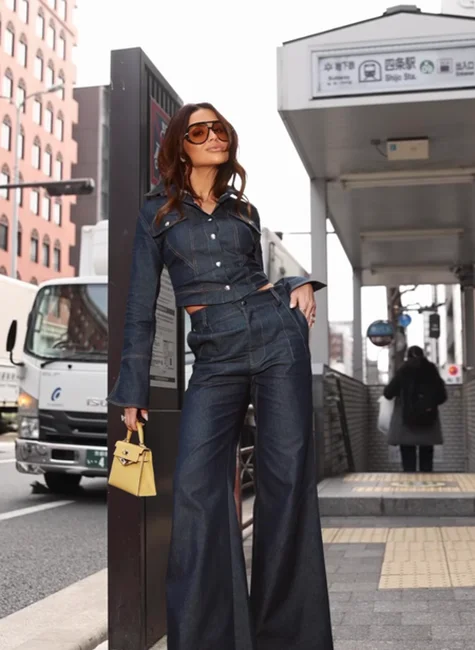 Conjunto Casaqueto Com Calça Azul Jeans 4