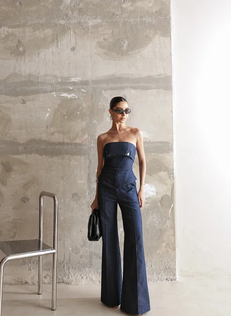 Conjunto Corset Calça Vinco Azul Jeans 2