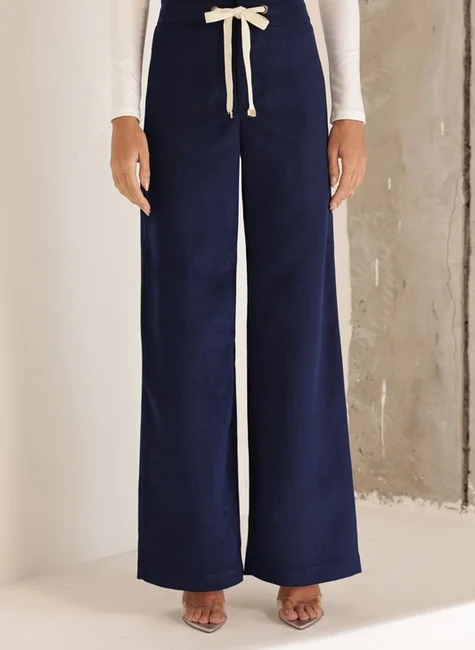 Conjunto Parka E Calça Aveludada Azul Marinho