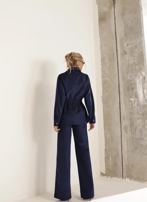 Conjunto Parka E Calça Aveludada Azul Marinho 2