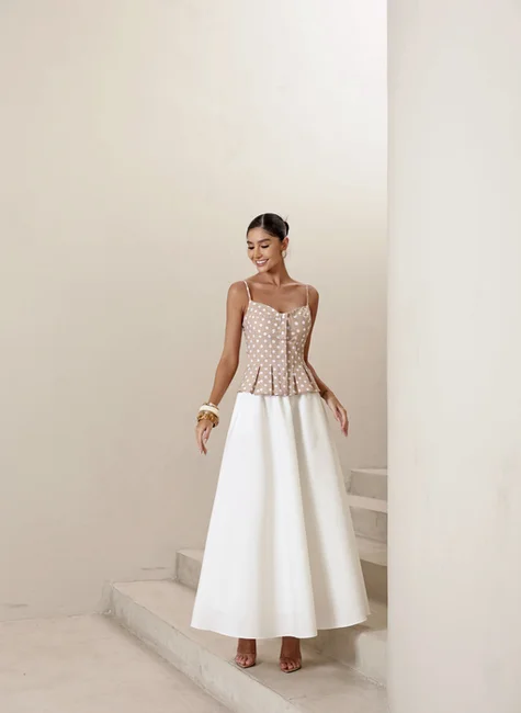 Saia Longuete Evasê Off Whitte 3