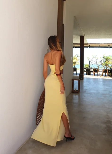 Vestido Longo Detalhe Argola Camomila 2