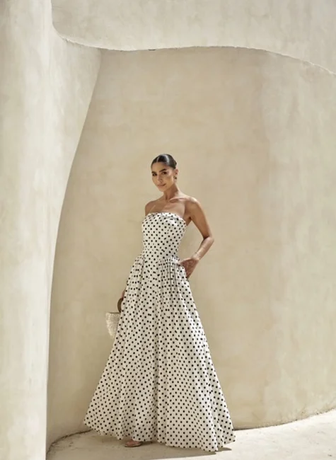 Vestido Longo Poá Tomara Que Caia Off White 2