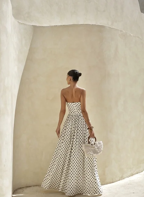 Vestido Longo Poá Tomara Que Caia Off White 3